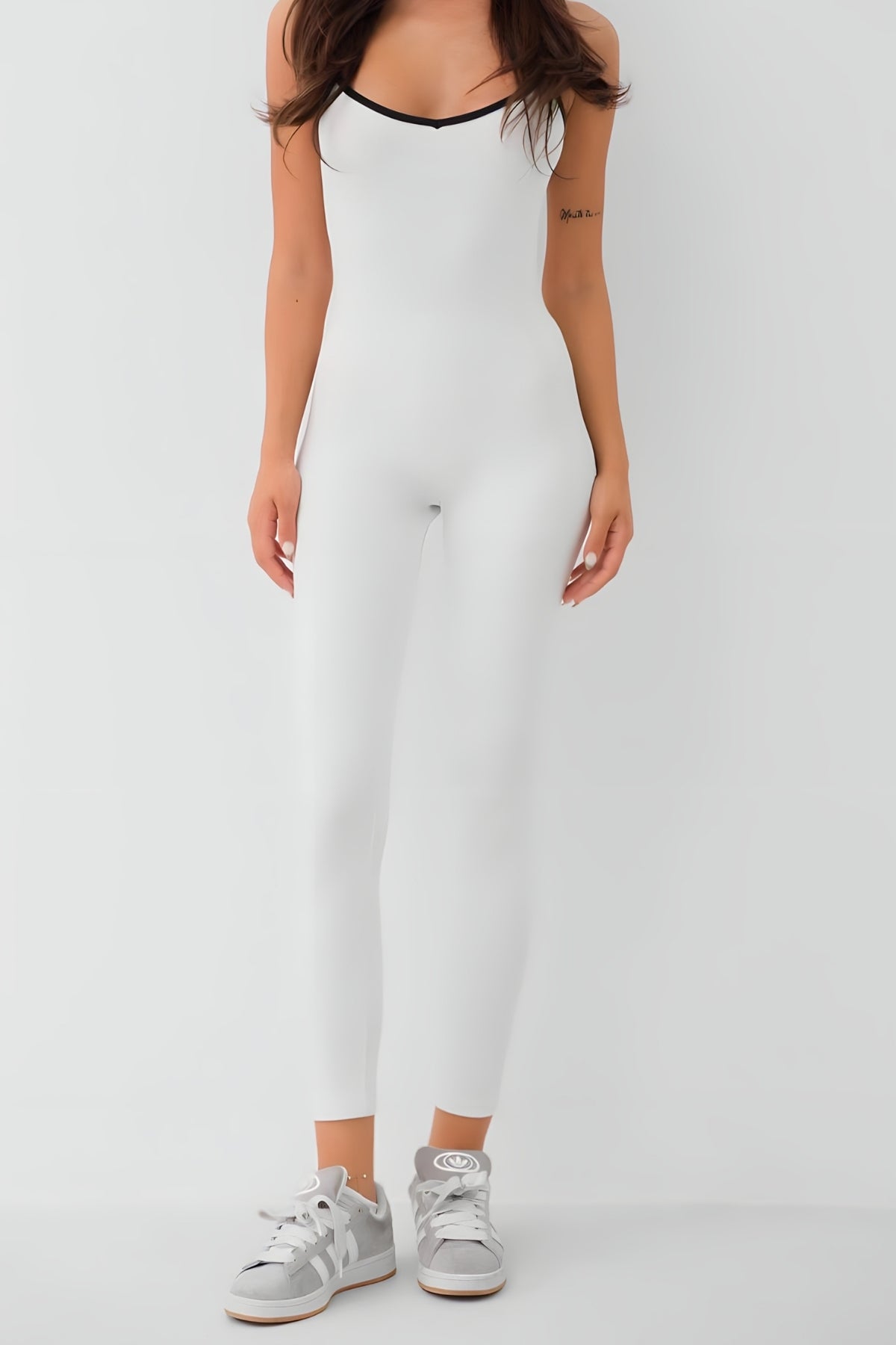 Straped Piping Detail Jumpsuit